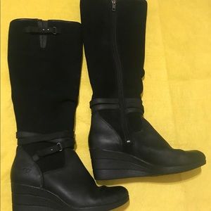 Ugg black Lesley wedge boots